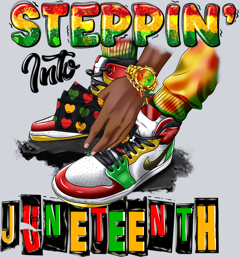 Steppin Into Juneteenth Sneakers - STK05817 (DTF Transfers)