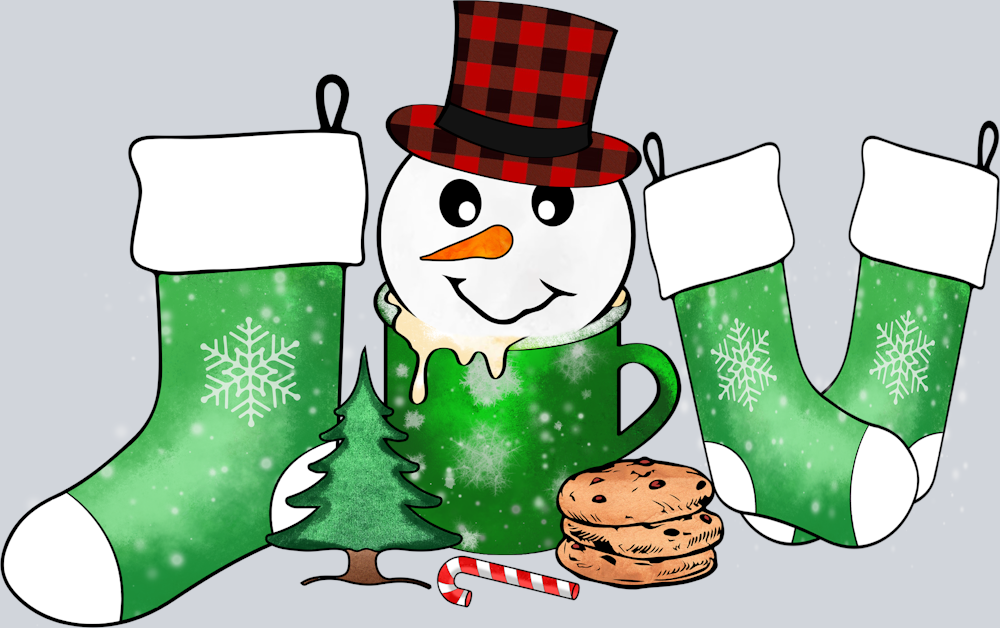 Joy Stocking Snowman - STK03330 (DTF Transfers)