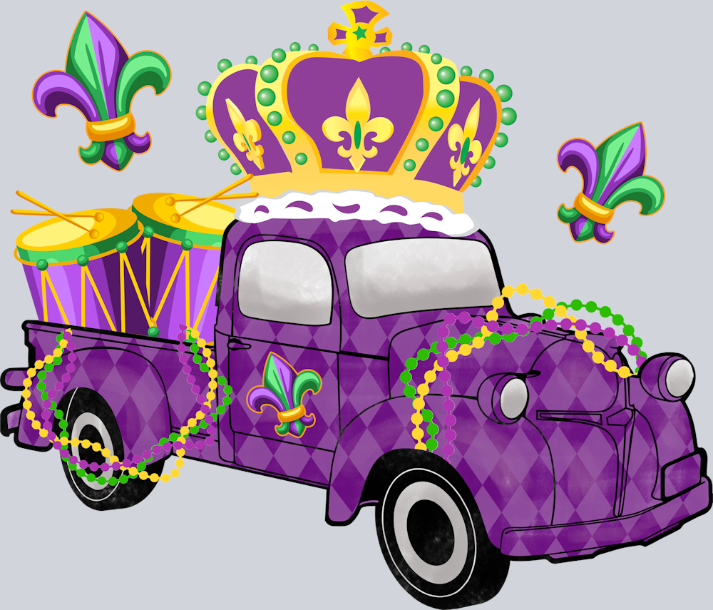 Mardi Gras King Truck - STK04065 (DTF Transfers)