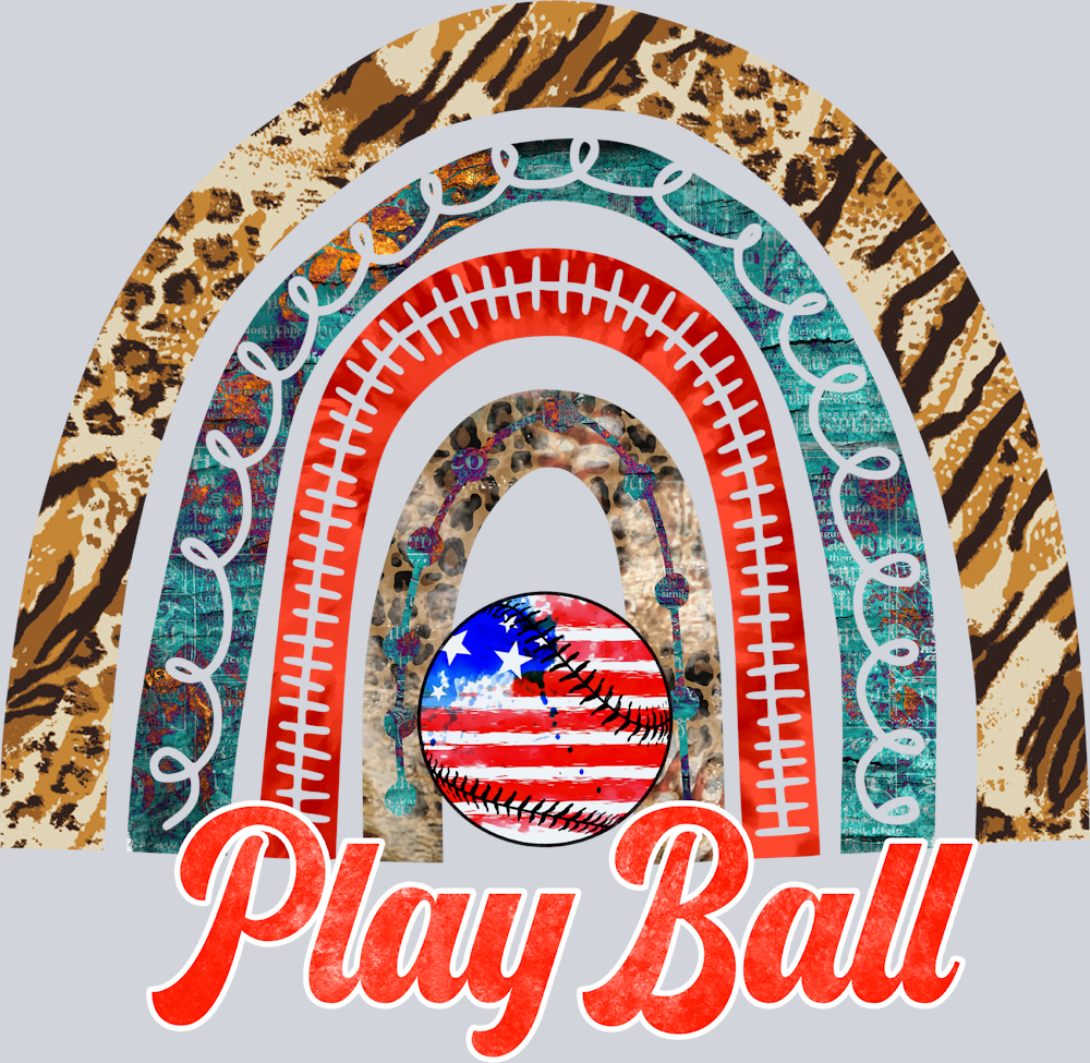 Play Ball Rainbow - STK04944 (DTF Transfers)