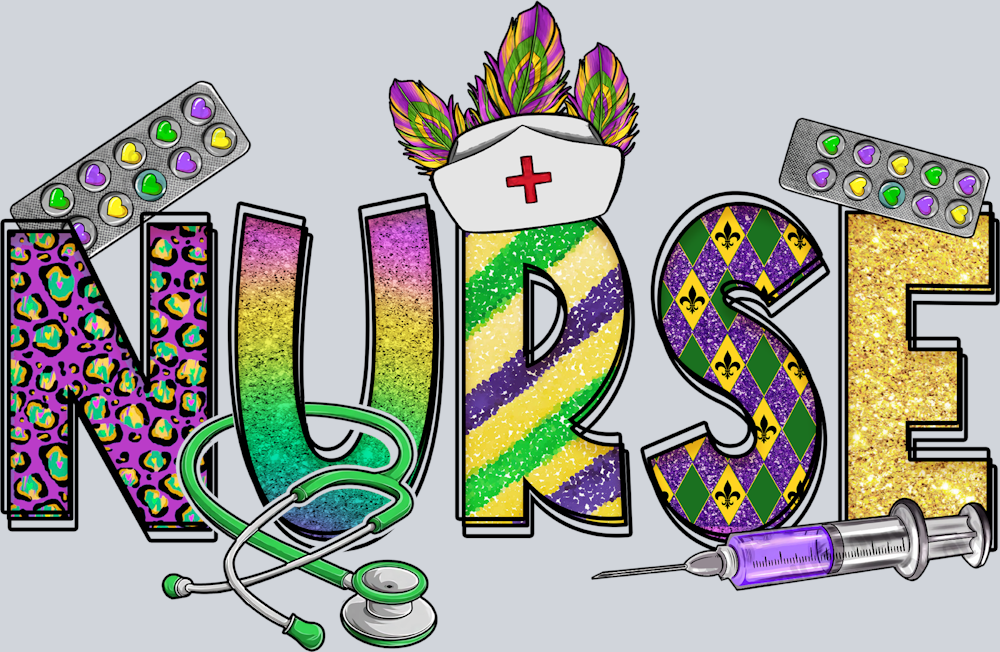Mardi Gras Nurse 1 - STK04086 (DTF Transfers)
