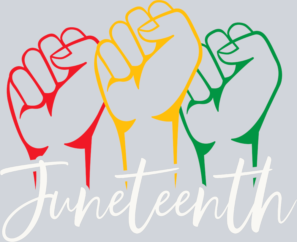 Juneteenth 3 Fists - White - STK03334 (DTF Transfers)