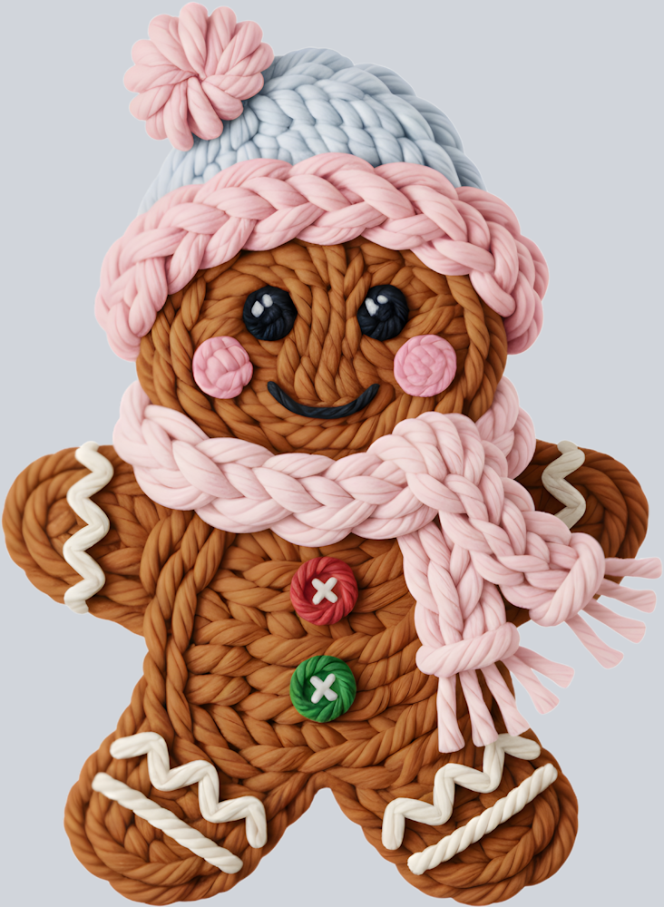 Faux Yarn Gingerbread Man - STK07491 (DTF Transfers)
