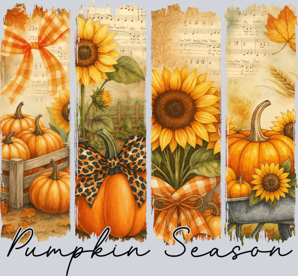 Fall Pumpkin Season - Black - STK07376 (DTF Transfers)