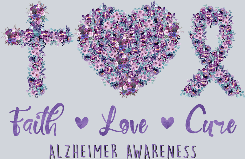 Faith Love Cure Alzheimers Awareness - STK06763 (DTF Transfers)