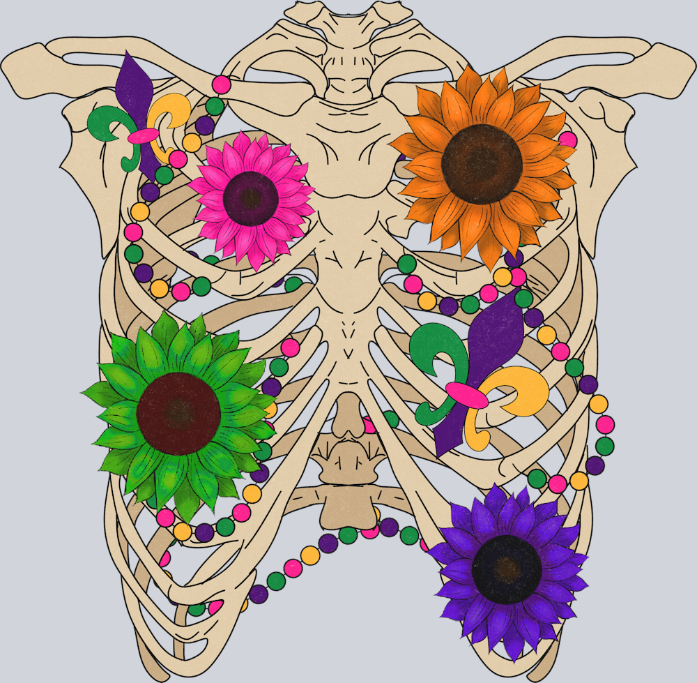Skeleton Mardi Gras Beads - STK05505 (DTF Transfers)