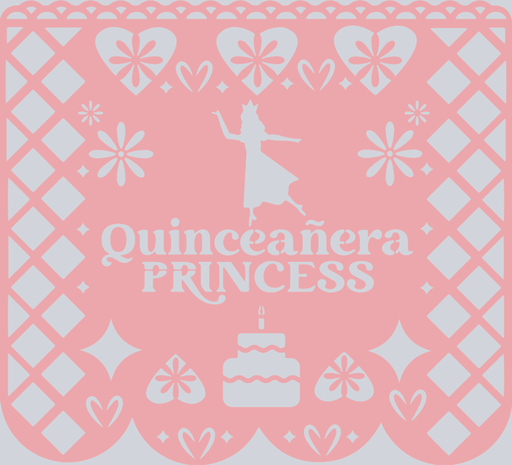 Papel Picado Quinceaera Princess 1 - STK06921 (DTF Transfers)