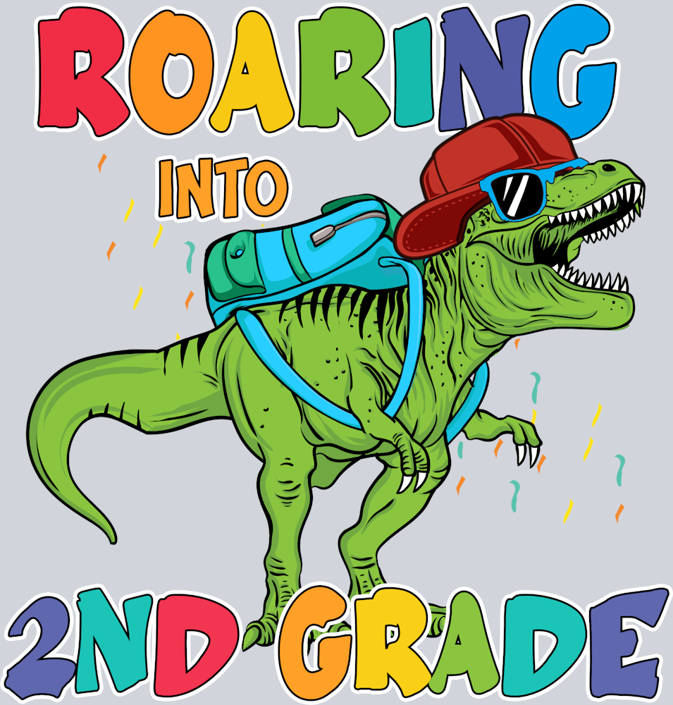 Roaring Into 2nd Grade - STK05253 (DTF Transfers)