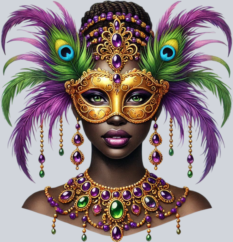 Mardi Gras Beauty 4 - STK04018 (DTF Transfers)