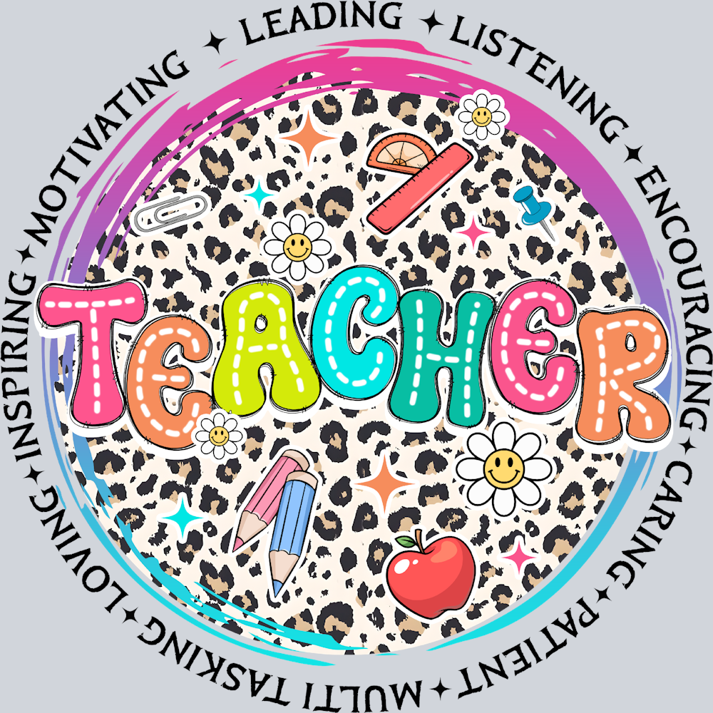 Teacher Leopard Background - STK05942 (DTF Transfers)