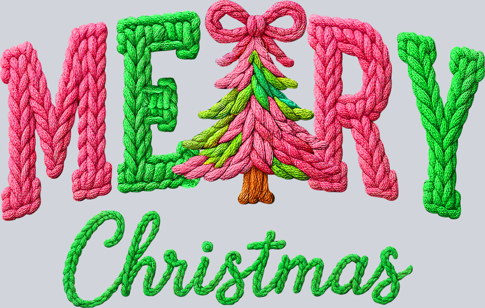 Faux Yarn Merry Christmas - STK07504 (DTF Transfers)
