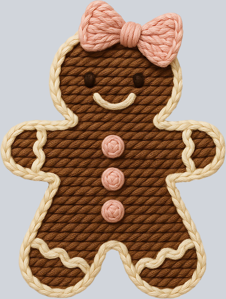 Faux Yarn Gingerbread Woman - STK07492 (DTF Transfers)