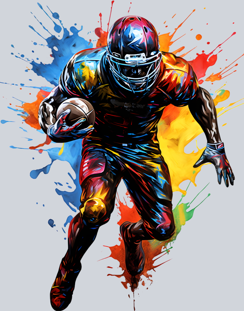 Football Player With Ball Splashes - STK02085 (DTF Transfers)