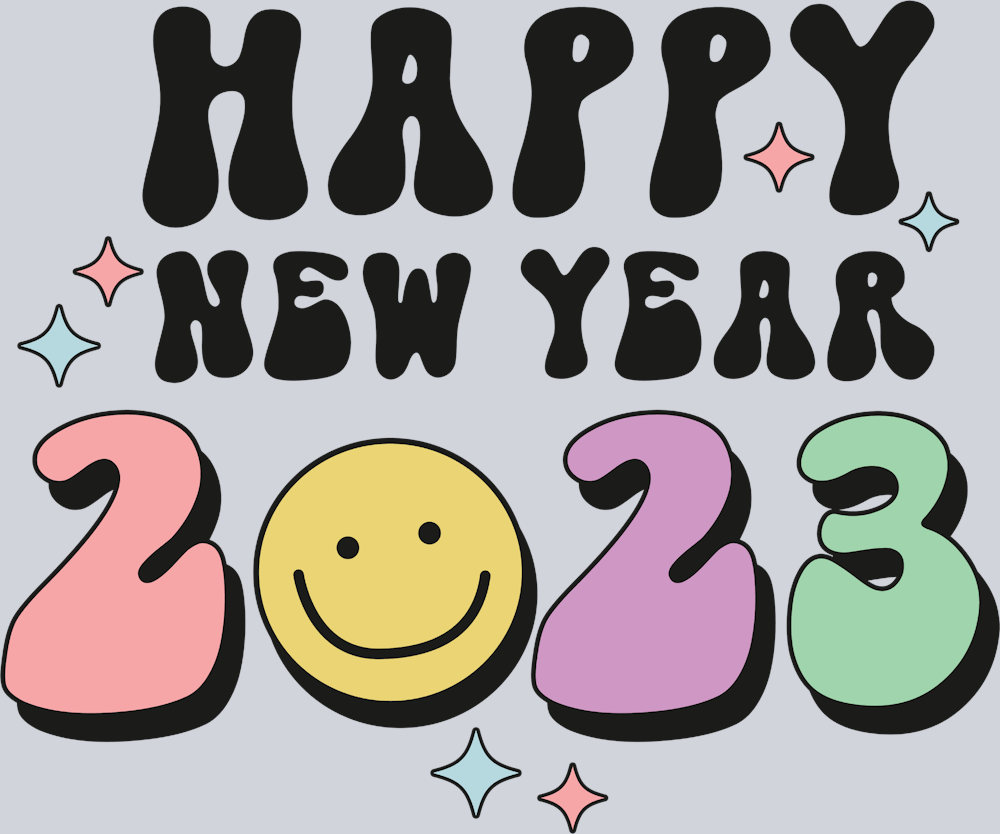 Happy New Year Smiley - STK02588 (DTF Transfers)