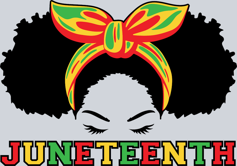 Double Messy Bun Juneteenth Black - STK01711 (DTF Transfers)