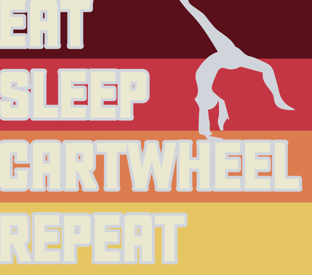 Eat Sleep Cartwheel Repeat 2 - STK07285 (DTF Transfers)