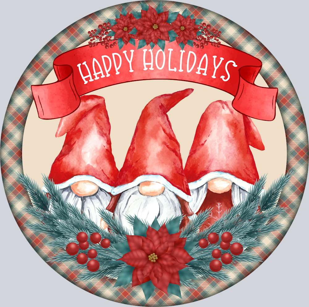 Happy Holidays Gnomies - STK02574 (DTF Transfers)