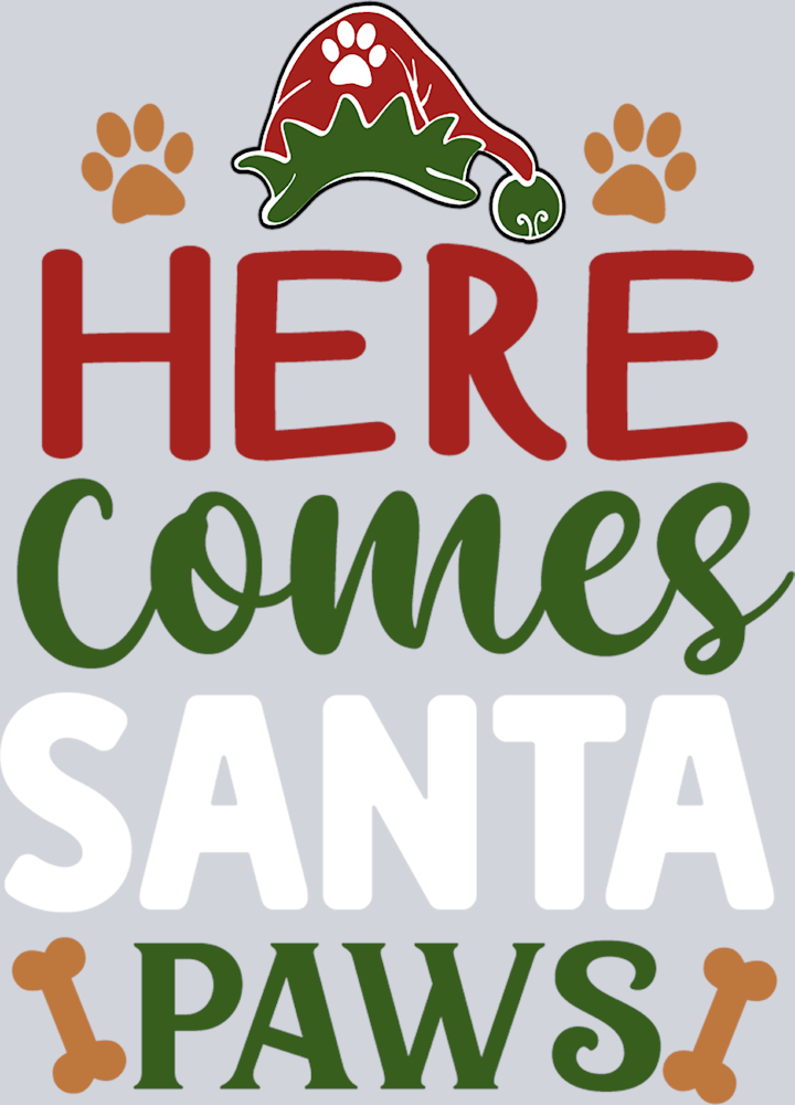 Pets Here Comes Santa Paws - STK04863 (DTF Transfers)