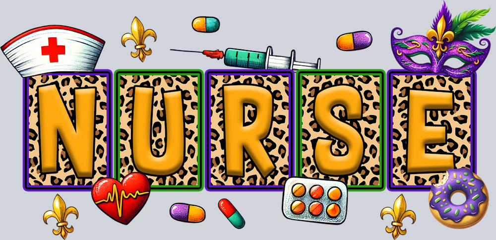 Mardi Gras Nurse 2 - STK04087 (DTF Transfers)