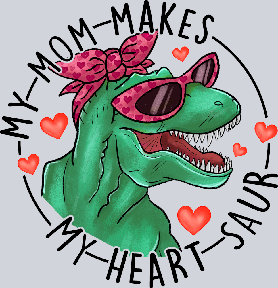 Trex Heart Saur - STK06185 (DTF Transfers)