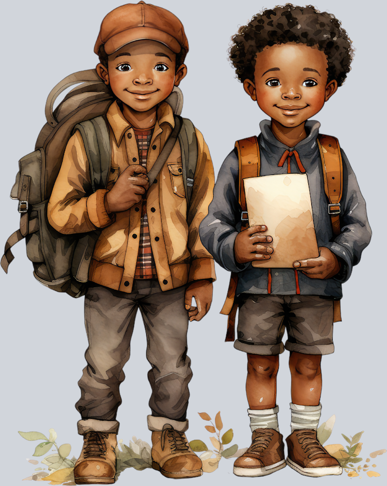 Cute Black Boy Back To School 14 - STK01534 (DTF Transfers)