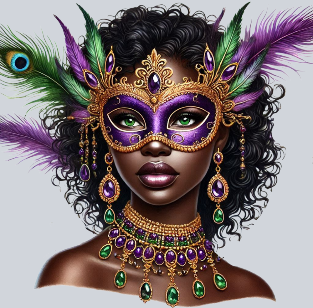 Mardi Gras Beauty 5 - STK04019 (DTF Transfers)