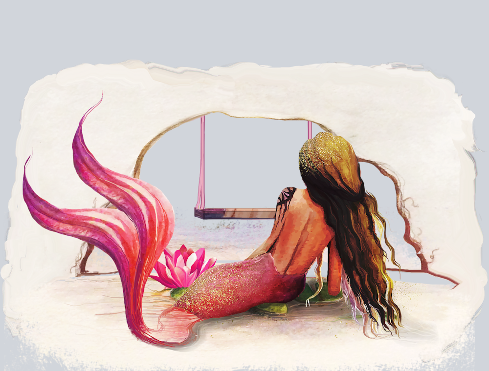 Fantasy Mermaid Scene 3 - STK06665 (DTF Transfers)