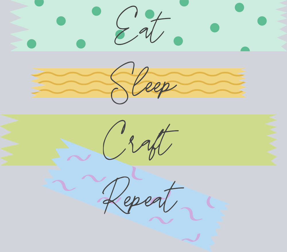 Eat Sleep Craft Repeat 2 - STK01814 (DTF Transfers)