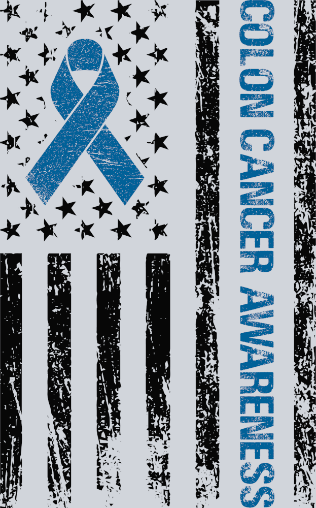 Colon Cancer Awareness Vertical Flag - Black - STK07436 (DTF Transfers)