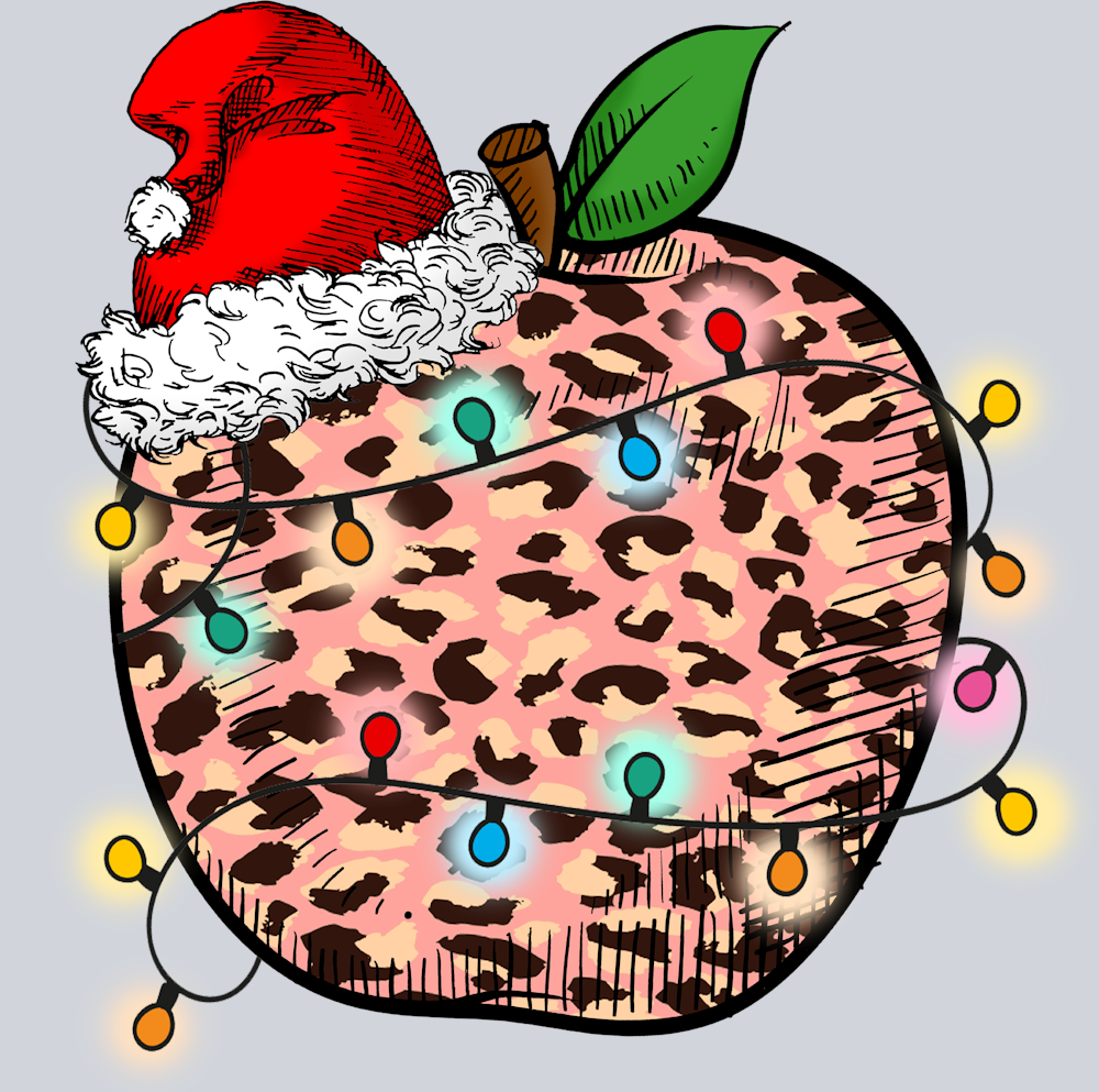 Christmas Apple Teacher - STK01291 (DTF Transfers)