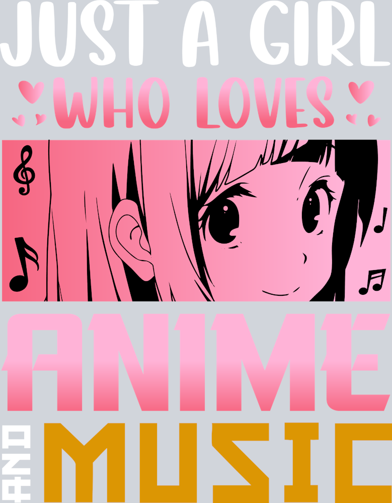 Girl Who Loves Anime Music Color - STK02256 (DTF Transfers)