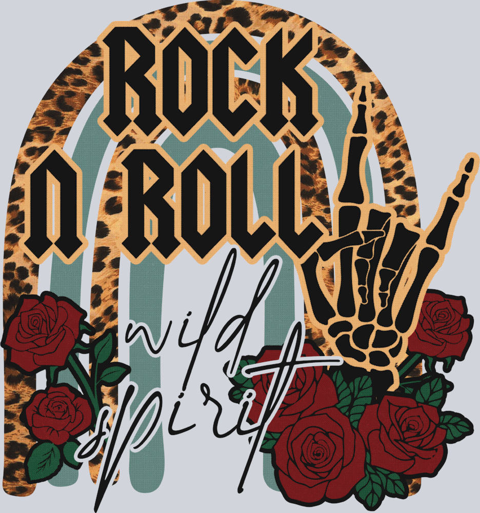 Skeleton Rock N Roll Rainbow - STK05515 (DTF Transfers)