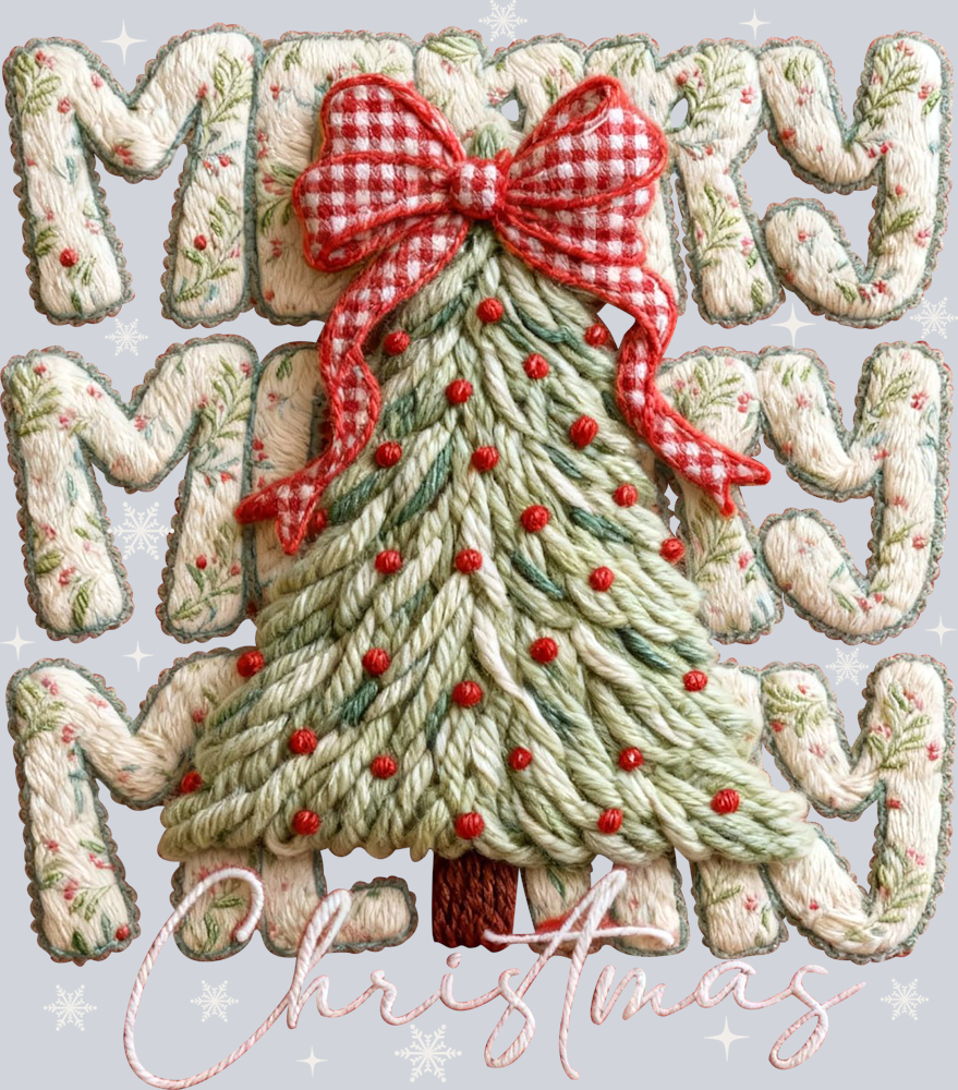 Faux Yarn Merry Christmas 5 - STK07503 (DTF Transfers)