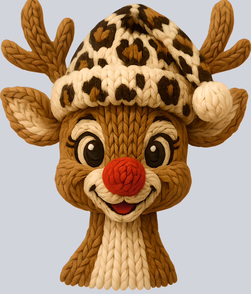 Faux Yarn Rudolph the Red Nosed Reindeer - STK07509 (DTF Transfers)