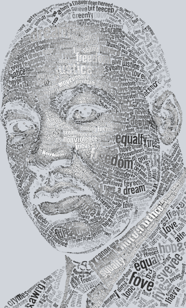 Martin Luther King Calligram - STK07529 (DTF Transfers)