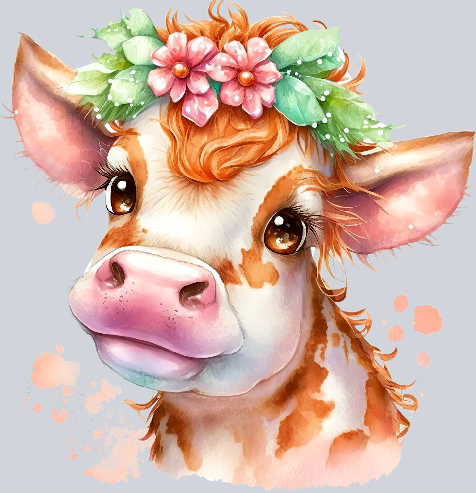 Flower Cow 4 - STK06728 (DTF Transfers)