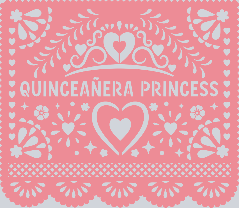 Papel Picado Quinceaera Princess 2 - STK06922 (DTF Transfers)