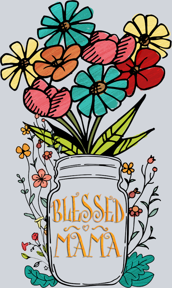 Blessed Mama Mason Jar - STK01014 (DTF Transfers)
