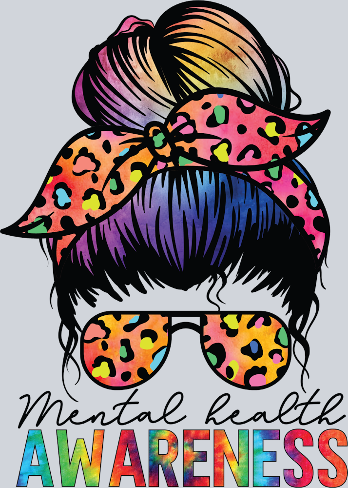 Mental Health Awareness Messy Bun - STK04185 (DTF Transfers)