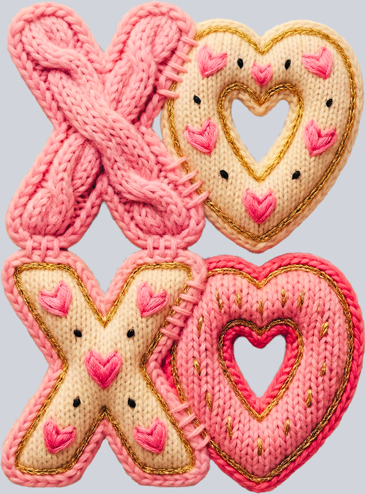 XOXO Faux Yarn 1 - STK07688 (DTF Transfers)