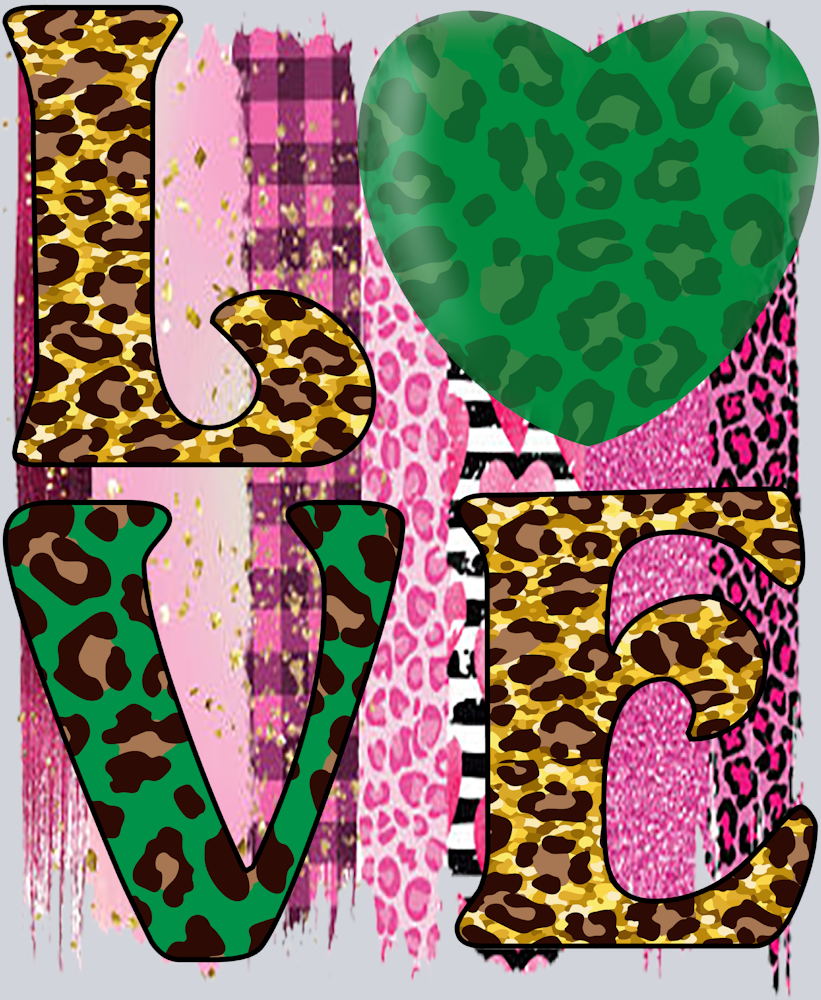 Love Heart Leopard - STK03733 (DTF Transfers)
