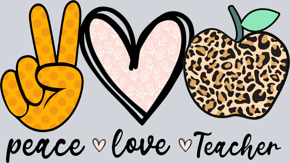 Peace Love Teacher - STK04796 (DTF Transfers)