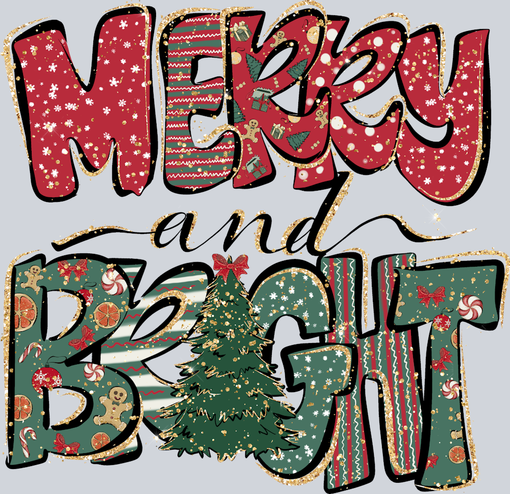 Merry Bright Pattern - STK04227 (DTF Transfers)