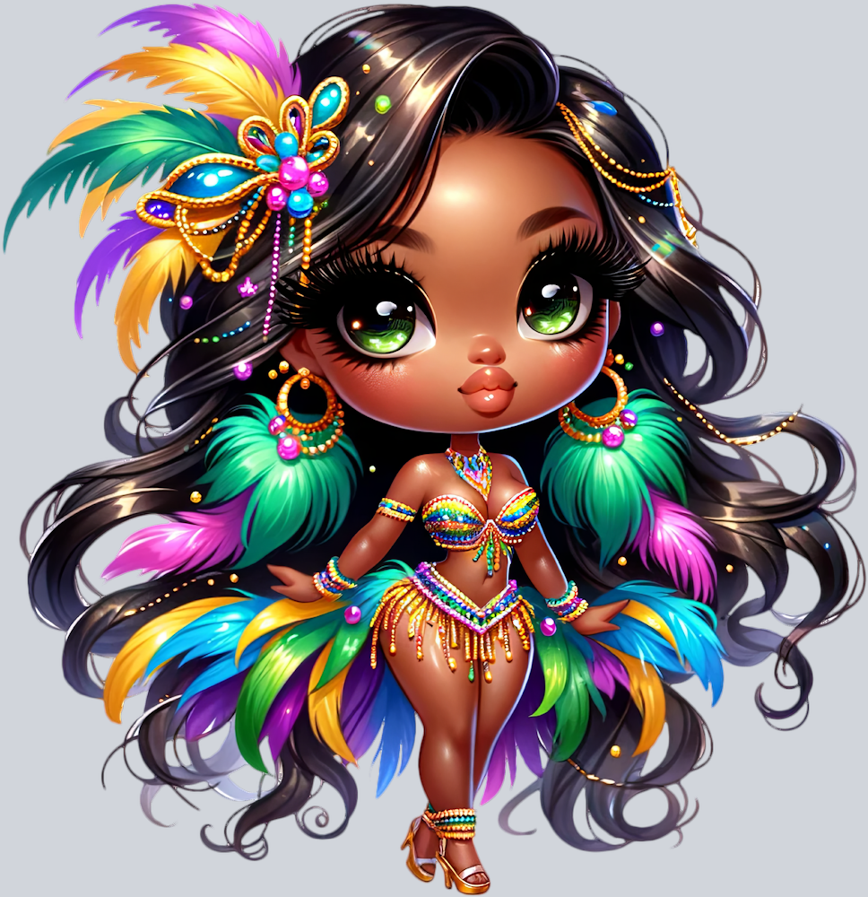 Mardi Gras Girlie - STK04043 (DTF Transfers)