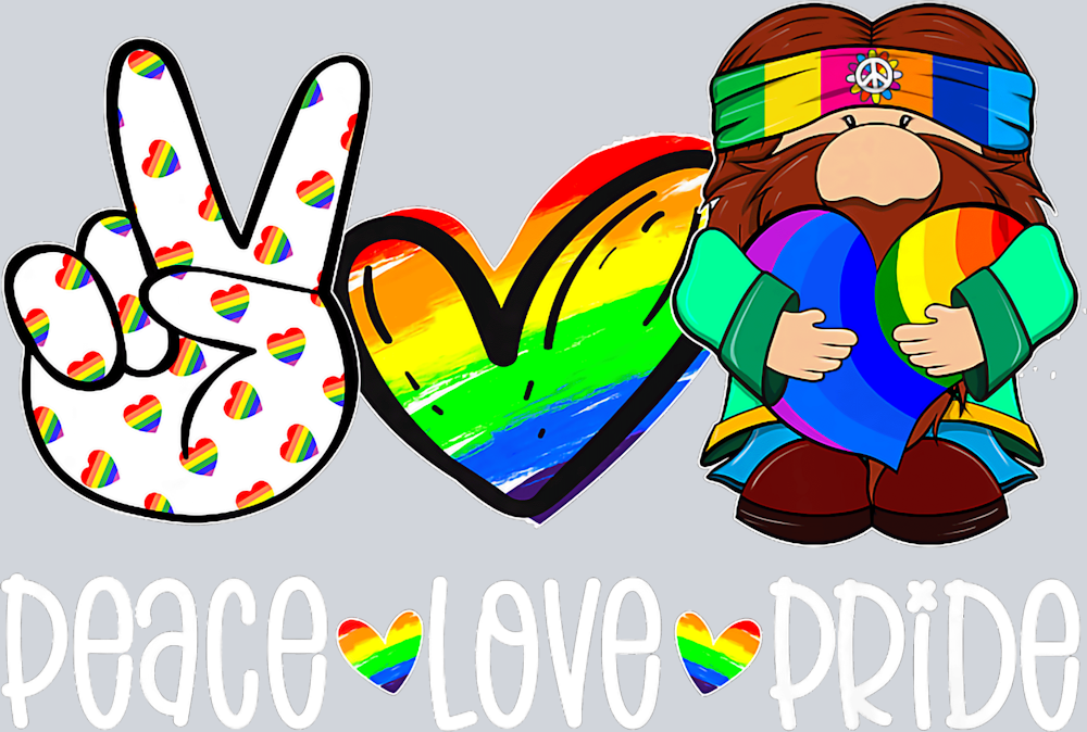 Peace Love Pride Gnome - STK04777 (DTF Transfers)