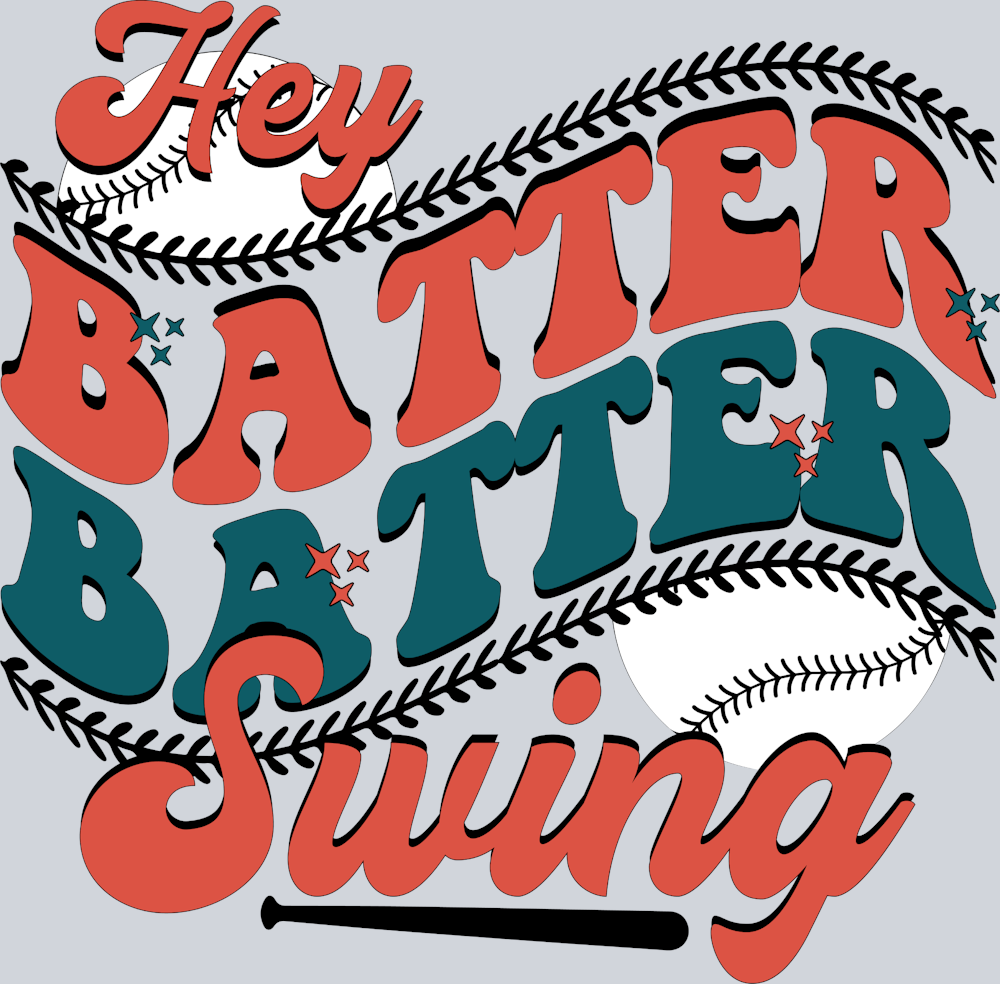 Retro Hey Batter Batter Swing - STK07372 (DTF Transfers)