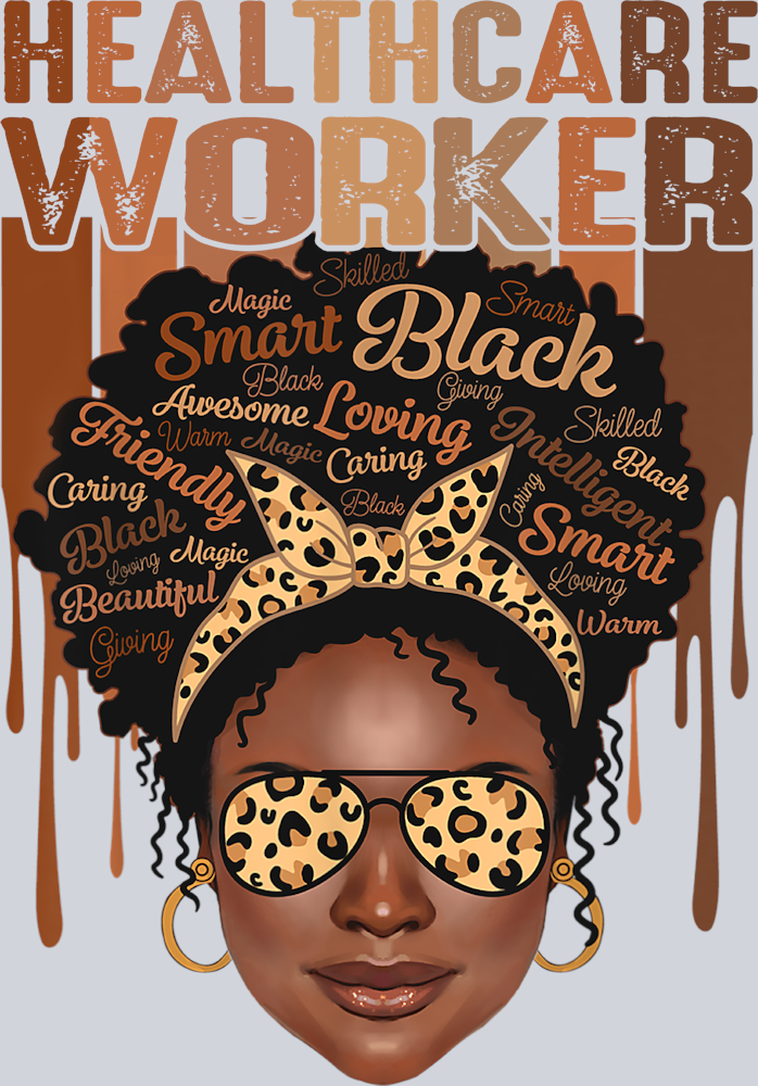Healthcare Worker Black Smart Friendly - STK02647 (DTF Transfers)
