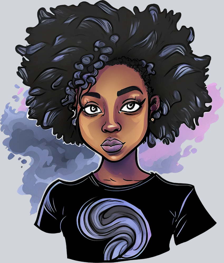 Black Woman Dreamer - STK00972 (DTF Transfers)