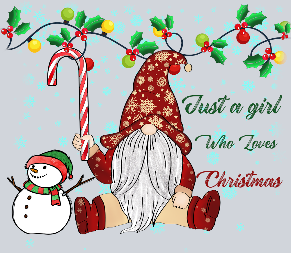 Just A Girl Who Loves Christmas Gnome - STK03440 (DTF Transfers)