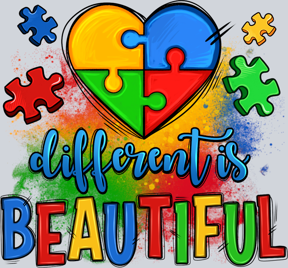Different Is Beautiful Autism Awareness - STK01647 (DTF Transfers)